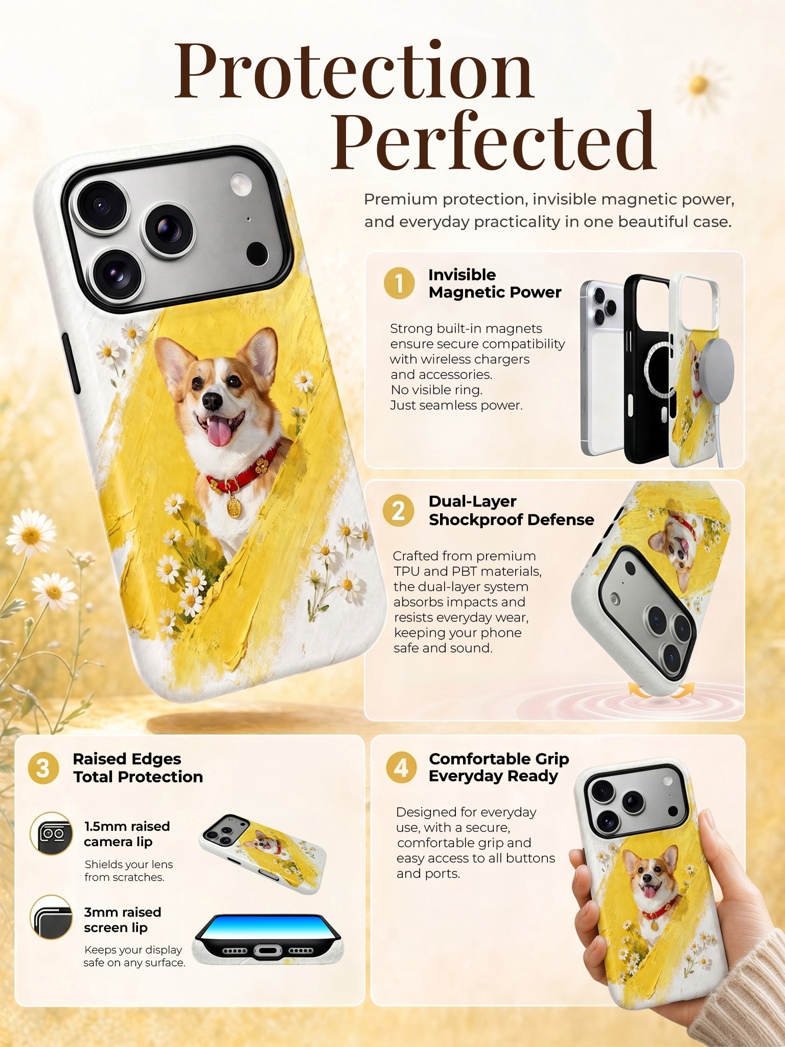 Custom Painted Pet Portrait Reverie | Invisible Magnetic Case