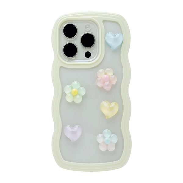 Pastel Hearts & Flowers Clear iPhone Case